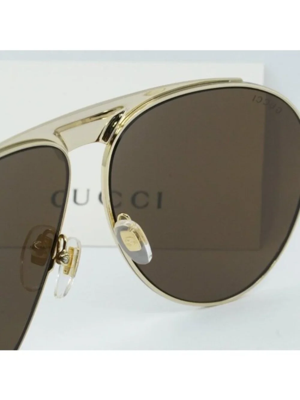 Gucci GG0908S 001 Aviator Sunglasses – Gold/Brown